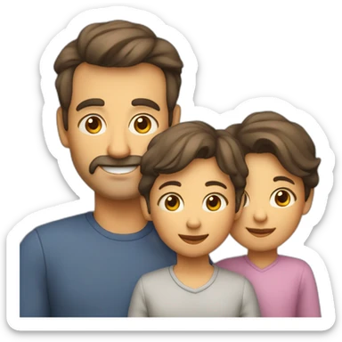 famille avec deux enfants, un mère et un père de 40 ans sticker