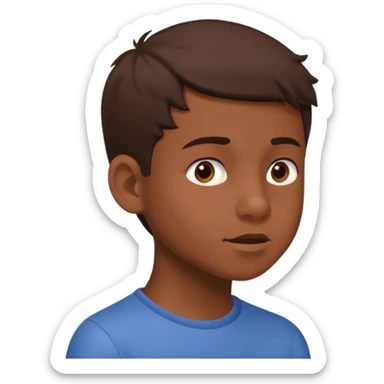 A boy showing right cheek to her mother asking for a gentle playful slap only boy no picture of mother included in emoji
Give side view of right cheek sticker