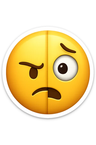 irritabilità o ansia improvvisa - fai due metà emoji stile iphone sticker