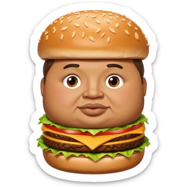 obese obama with giant hamburger sticker