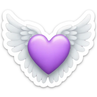 Heart with angel wings sticker