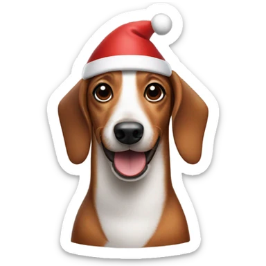 Make me a sausage dog wearing a Santa hat sticker