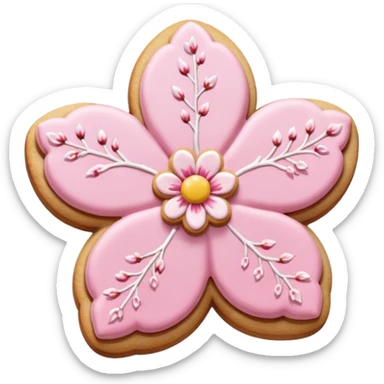 Cherry blossom shaped of a cookie sticker