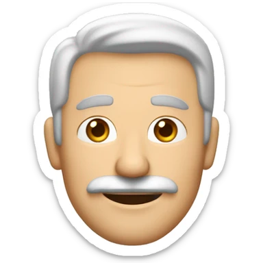 hombre de 55 años con un poco de canas de piel blanca con un poco de arrugas, sonrisa agradable sin gafas ni bigote sticker