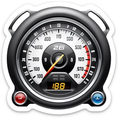 An icon showing a racing game interface, inspired by Grand Turismo. The design features a garage with a selection of high-performance cars, along with race track visuals in the background. Speedometer, lap timer, and other HUD elements add to the excitement. Transparent background sticker