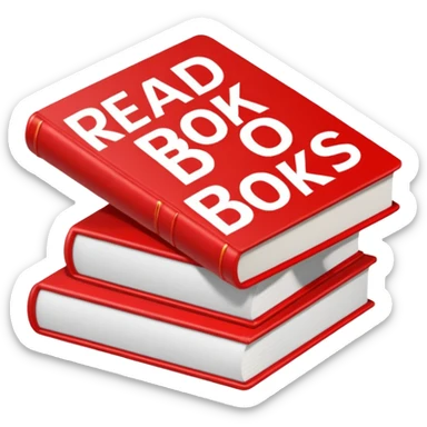 the inscription in red letters "read books" sticker