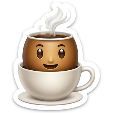 Cinematic Realistic Colombian Coffee Pop Culture Emoji, showcasing a steaming cup of rich, aromatic coffee that epitomizes Colombian culture rendered with detailed textures and warm, inviting lighting. sticker