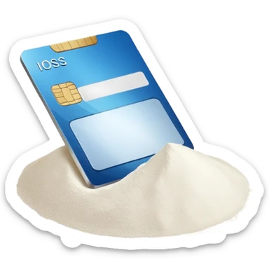 Emoji whit credit card and pile of flour sticker