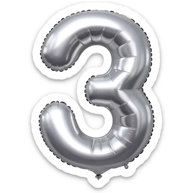 Foil balloon silver number nine sticker