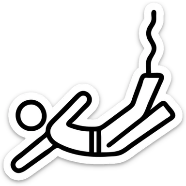 minimalist silhouette of a person bungee jumping sticker