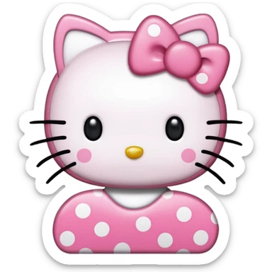 Hello kitty en puntitos para pegar y copiar sticker
