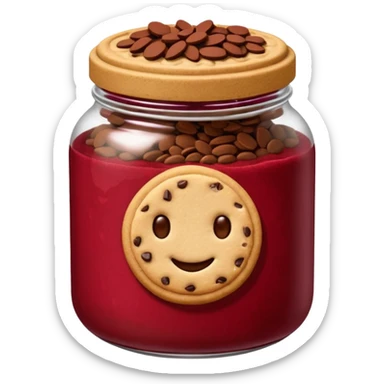 Haz un emoji de un tarro de galletas Red Velvet con pepitas de chocolate blanco sticker