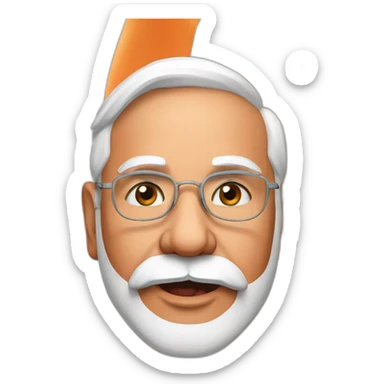 Narendra Modi with Indian flag  sticker