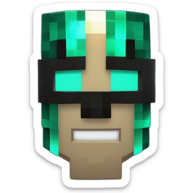 Pixel Minecraft Halloween Head Mask Diamond Obsidian Emerald Flame Shiny Glow Reward Legendary Unique Epic Mystery sticker