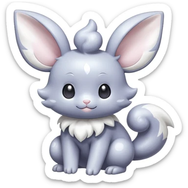 Shiny Sparkly Minccino-Espurr-Fakémon-hybrid-creature (full body)  sticker