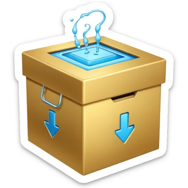 Box with generative ai going in and coming out sanitized sticker