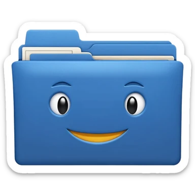 A **simple emoji-style icon** of a **blue multipocket folder**, clean and minimal, with **layered inner tabs**, subtle shading, and a **small blue Volkswagen Jetta car symbol** on the front.
 sticker