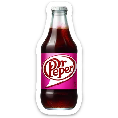 Dr Pepper with a pink bow on top sticker