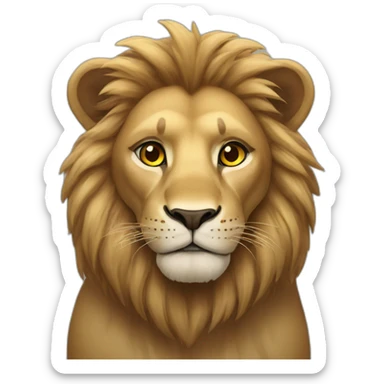 lion with colored hazel eyes sticker