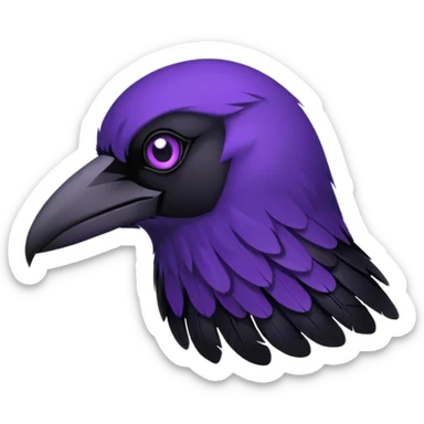 raven with purple eyes sticker