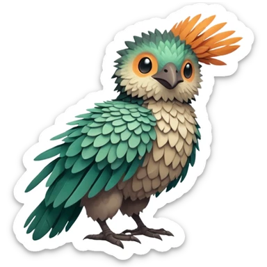 lush warm-colored Fakémon-Trico-creature (full body) sticker