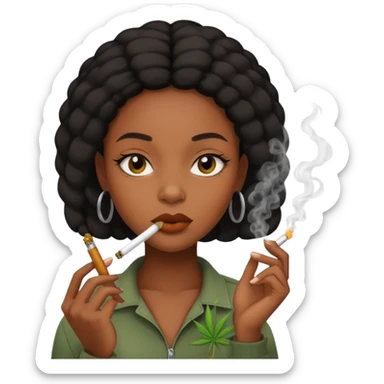 Black girl smoking weed sticker