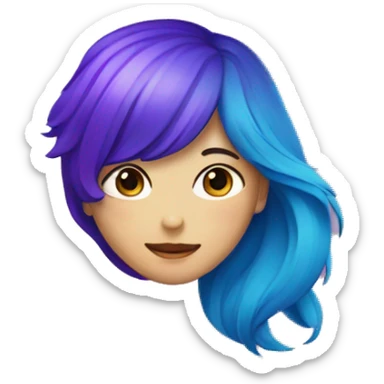 Corazón azul y morado sticker