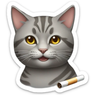 cat with a cigarette  sticker