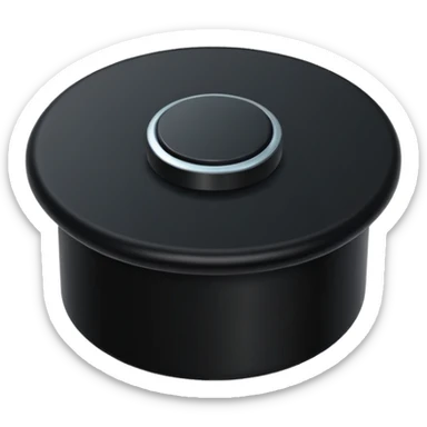 volume knob, straight on view sticker