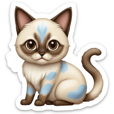 
Siamese cat: long hair fur sticker