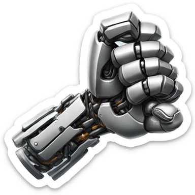 Cyborg arm only flexing bicep and shoulder with gears and shocks sticker