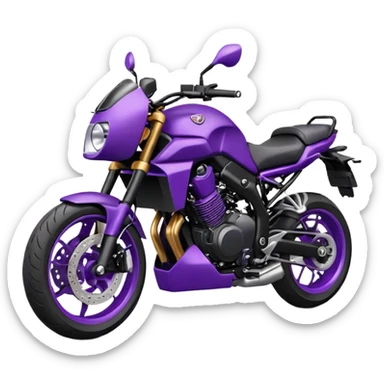 Créer un emoji copiable sur mon système iOS avec une moto mt07 noir mate nacré violet foncée. Mets une nuance intense de le violet foncée et le style de la mt07 doit être en roadster  sticker