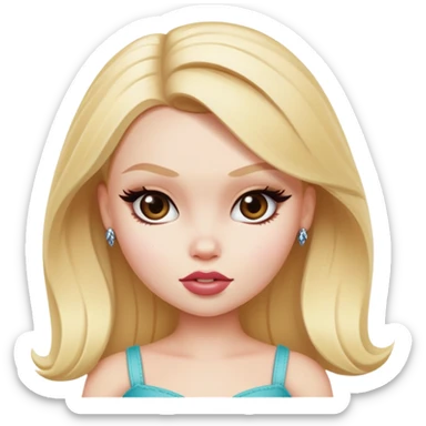 pretty bratz baddie, pale skin, blonde sticker
