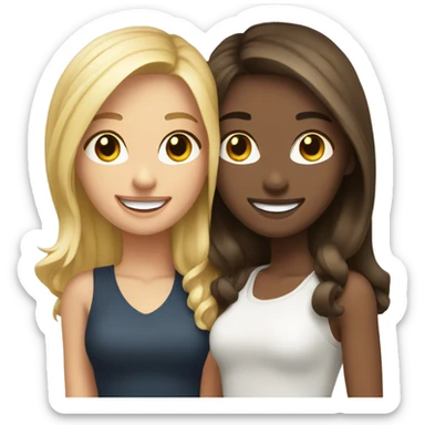 Blonde and brunette best friends sticker
