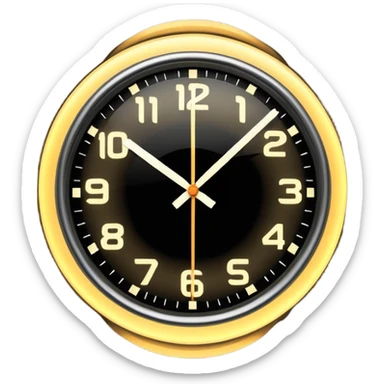 A close-up of a clock with sharply defined numbers and glowing hands, captured in dramatic lighting. The second hand is blurred into multiple trailing streaks to show rapid ticking, creating a sense of urgency and fast-passing time. sticker
