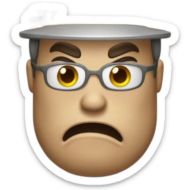 angry factory worker sticker