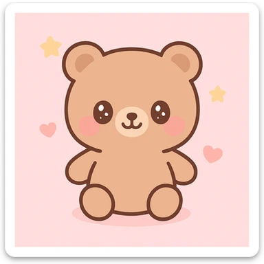 teddy bear, kawaii style, cute and charming sticker