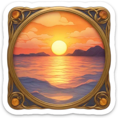 sunset,-art-nouveau sticker