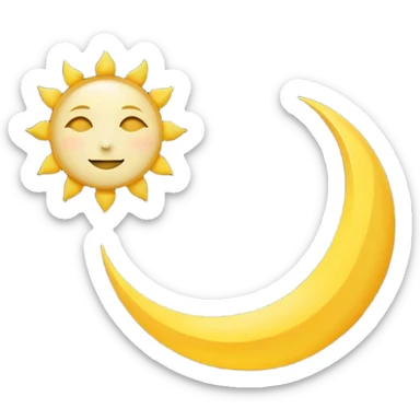 Genarate me a emoji of Drak mode moon and bright mode sun Like we got In our mobile phones sticker