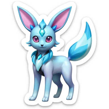 Shiny futuristic Glaceon-Espeon-Sylveon-Umbreon-hybrid, full body sticker