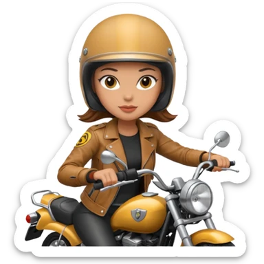 woman rider riding motorbiker sticker