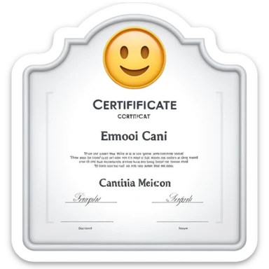 white certificate sticker