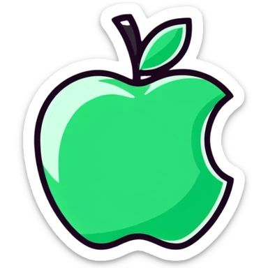 3d Apple logo in glitter  sticker