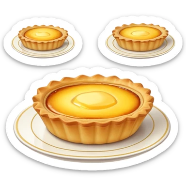 Gentle colored Hong Kong egg tart dessert sticker