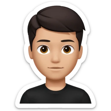 Roblox Avatar whit black shirt and sleek boy har  sticker