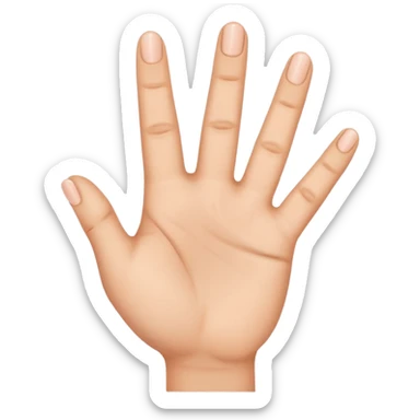 Manos con 3 dedos de un lado y 1 dedo del otro lado sticker