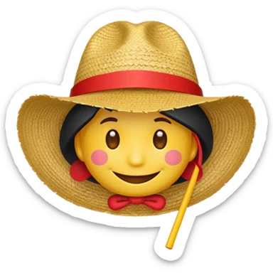 Fait moi cette emoji 🏴‍☠️ parfait maintenant rajoute un chapeau de paille avec un fil rouge c'est tout  sticker