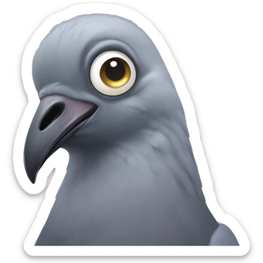 crazy unhinged pigeon with 2 baby hairs sticker