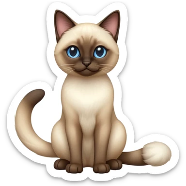 cinematic-[siamese cat]-realistic-full-body-sitting-emoji,-tail-curled-playfully-around-its-paws,-head-tilted-dramatically,-fluffy-[siamese]-fur,-simplified-yet-realistic-focused-features,-highly-detailed,-glowing-with-an-almost-sarcastic-glow sticker