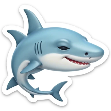 Meme-Worthy Cute Sleeping Hammerhead Shark Portrait Emoji, Head and body resting peacefully with a contented expression, showcasing its uniquely shaped hammerhead with closed, serene eyes and a relaxed, streamlined form, Simplified yet adorably endearing features, highly detailed, glowing with a soft, drowsy ocean light, high shine, relaxed and utterly lovable, stylized with an air of playful laziness, soft glowing outline, capturing the essence of a sleeping hammerhead that feels destined to become the next viral icon of adorable slumber! sticker
